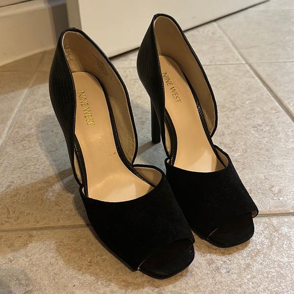 Nine West Black Heels 7.5 - Picture 1 of 9